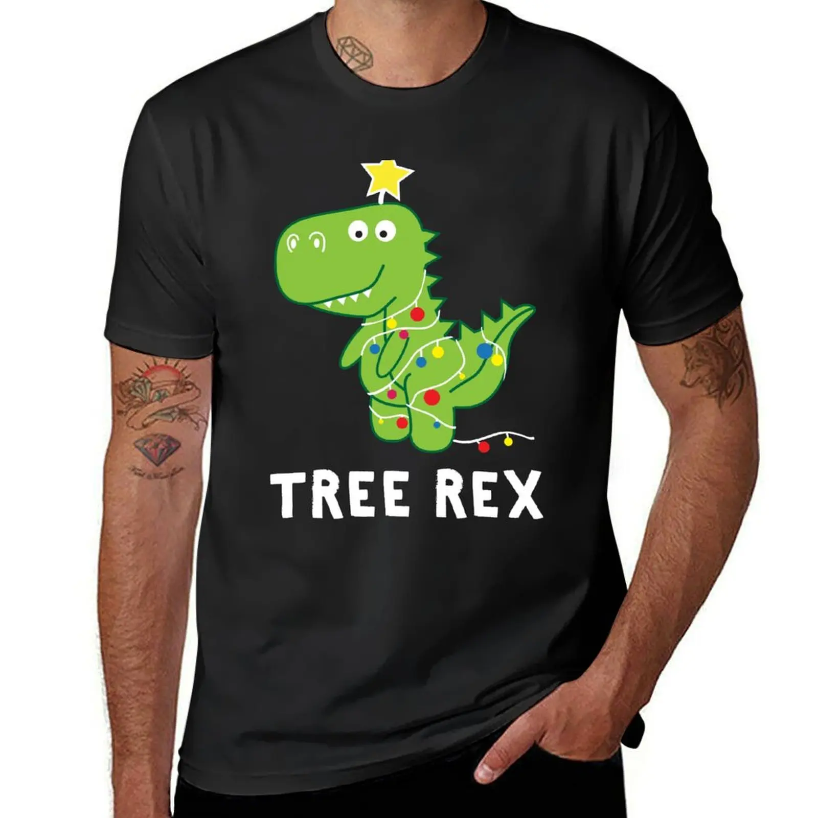 Funny Christmas Dinosaur Tree Rex T-Shirt graphics tops for a boy plain men t shirts