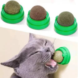 The Catnip Cat Wall Stick-on Ball Toy Scratchers Treats Healthy Natural Removes Balls to Promote Digestion Cat Grass Snack