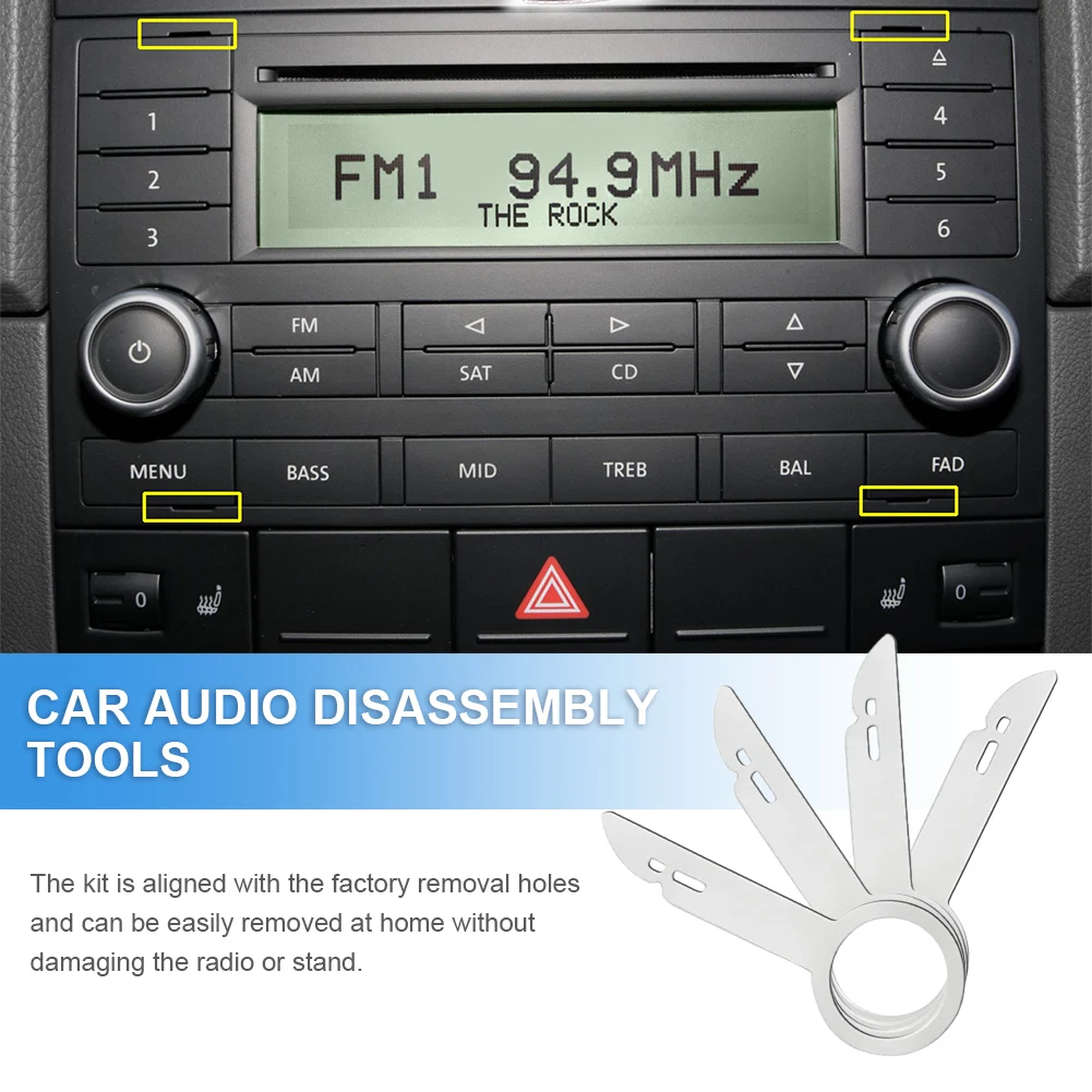ชุดเครื่องมือถอดวิทยุติดรถยนต์ 4 ชิ้น สำหรับถอดแผ่นซีดี ดีวีดี วิทยุในรถยนต์ ทำจากสแตนเลส ใช้สำหรับถอดวิทยุในรถยนต์ยี่ห้อออดี้