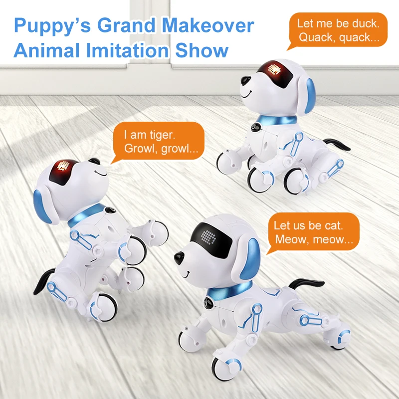 Robot Puppy , Intelligent Remote Control  Electronic Stem Programming Interaction Early Learning, Child Toy Gift