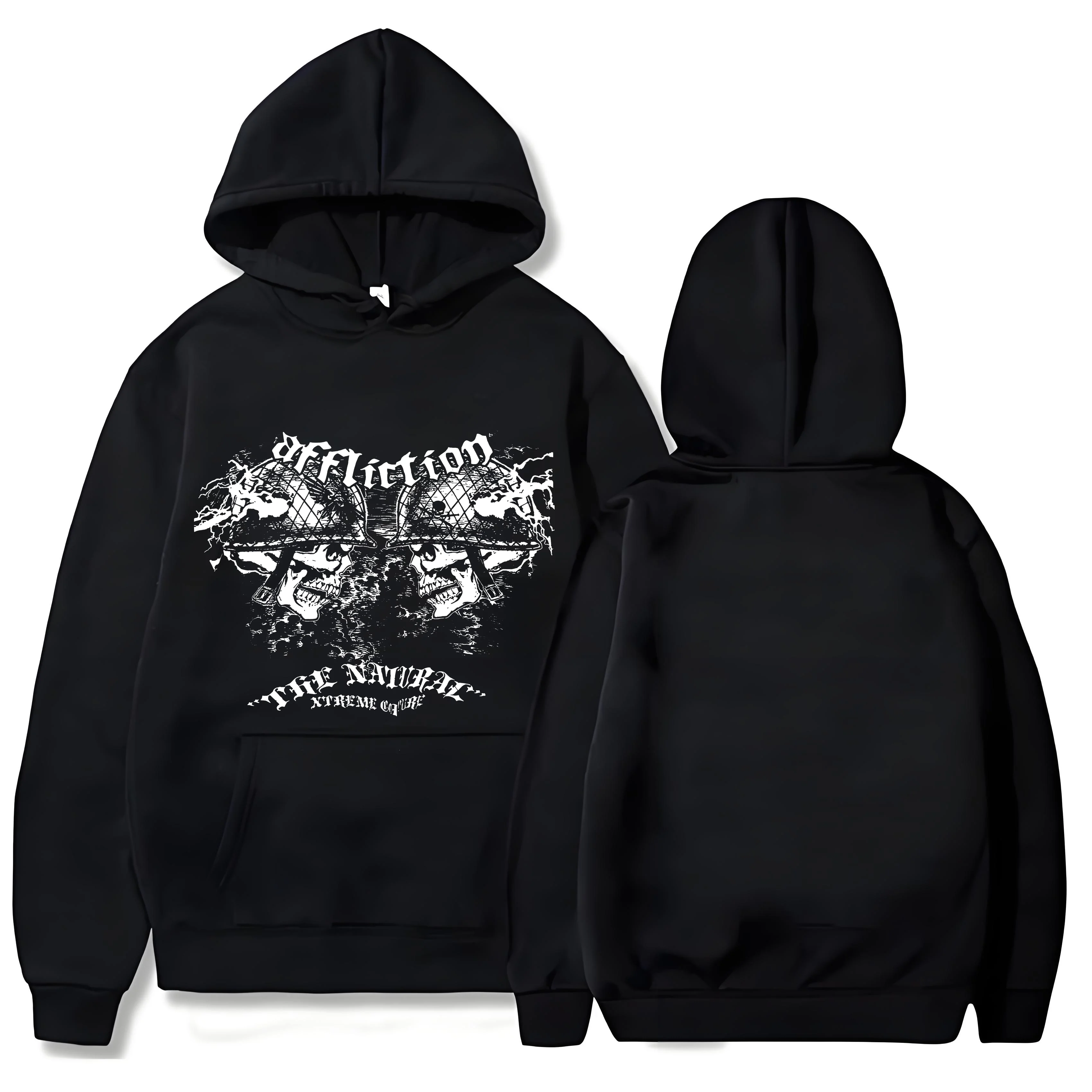 

2025 Новая тенденция Y2k, мужская и женская мода, свободный принт, 330 г, сверхмощная толстовка с капюшоном, повседневная