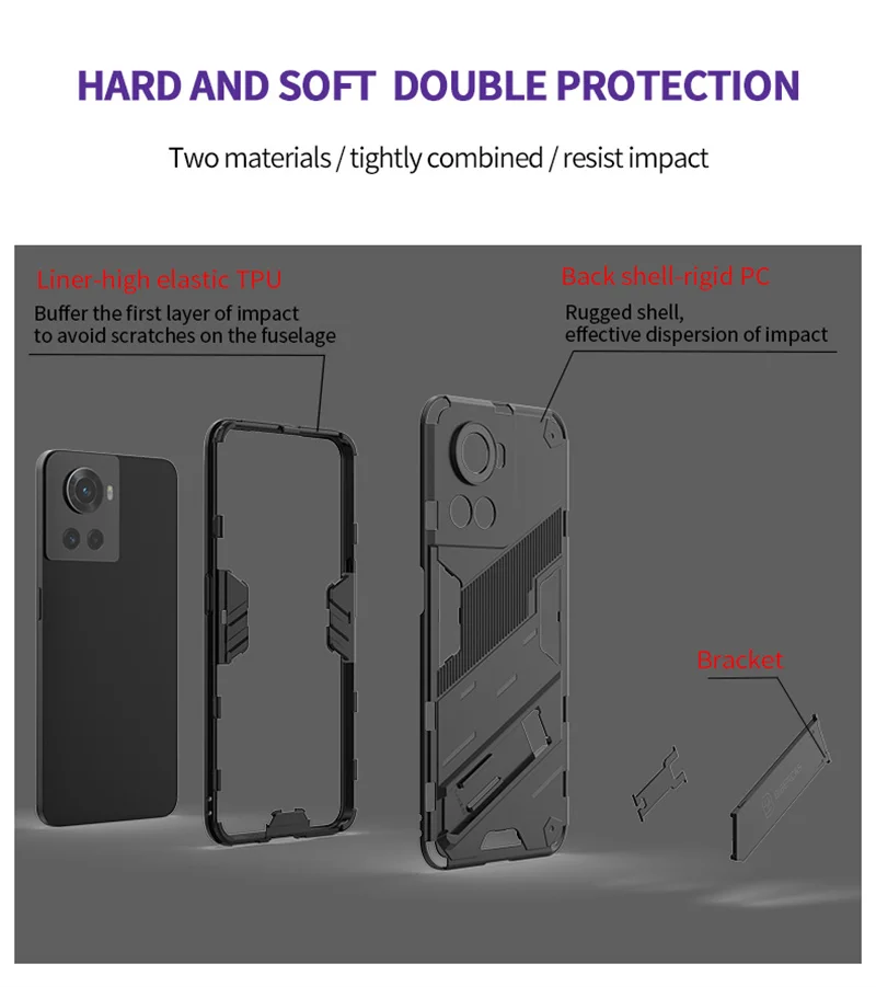 For OnePlus Ace 5G Case Car Magnet Shockproof Armor Protective Back Cover For One Plus 10R 10 R 5G Stand Holder Phone Cases