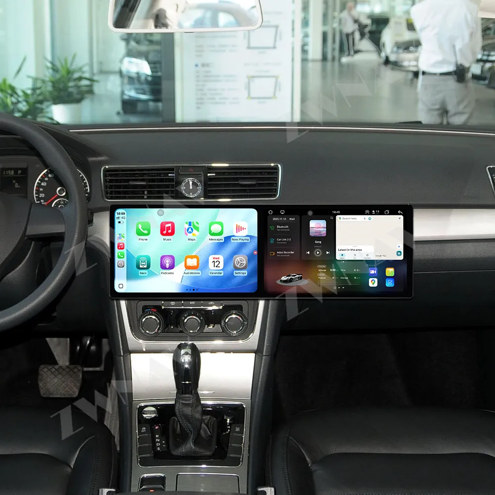 10.1+10.1 Inch Touch Screen Carplay Car Radio For Volkswagen Passat 2011-2015 Android 15 GPS Navigation Car Multimedia Player