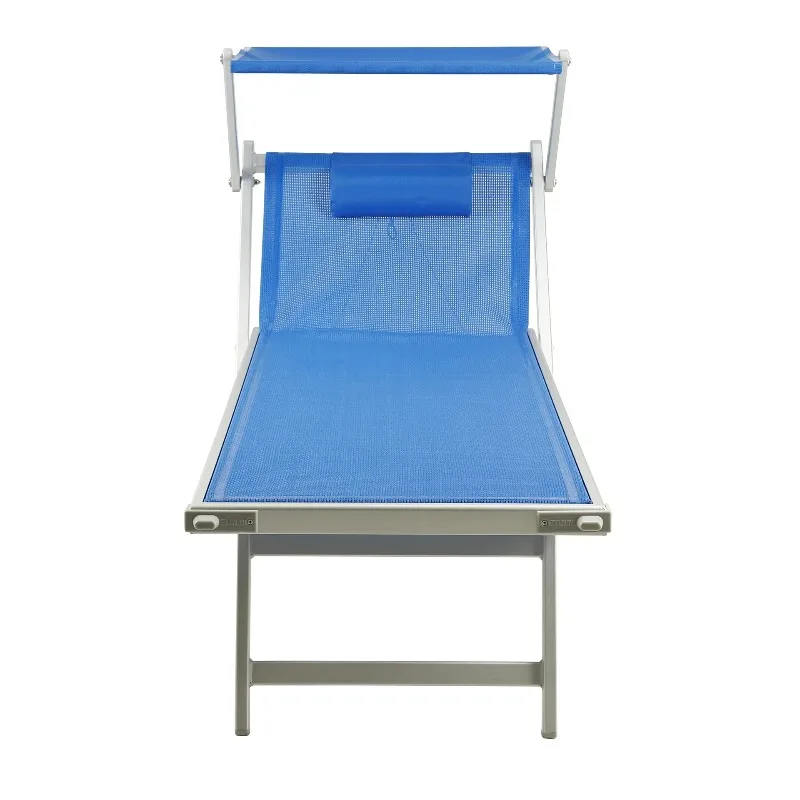 Outdoor folding single bed household portable beach folding chair aluminum alloy beach chair with awning