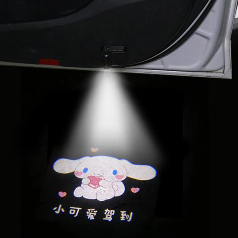 

Cinnamoroll Car Door Projection Light Welcome Light Kawaii Sanrios Girl Cartoon Wireless Induction Car Modification Accessories