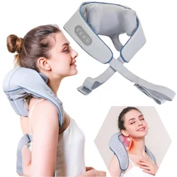 Chal de masaje de amasamiento 6D, masajeador eléctrico para cuello y hombros, Trapezius, espalda, músculo, alivio del dolor, vértebra Cervical, relajación