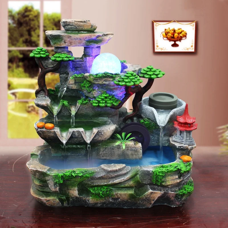 

Fish tank Decoration Rockery Water Fountain Living Room Decoration Circulating Water Fountain Crystal Ball