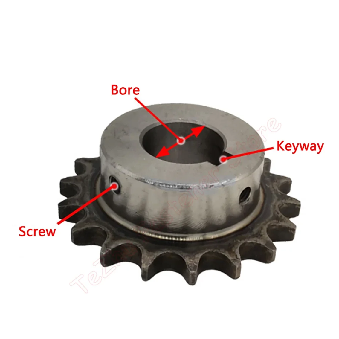 Roda dentada industrial da movimentação, aço carbono, abertura da chaveta, 14-25Teeth, 08B-1, 25-35mm, 1 ", 2"