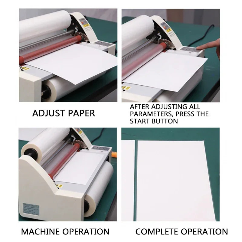 

Durable and reliable V350 Laminating Machine Electronic Temperature Control Over Plastic Hot And Cold Laminating Single
