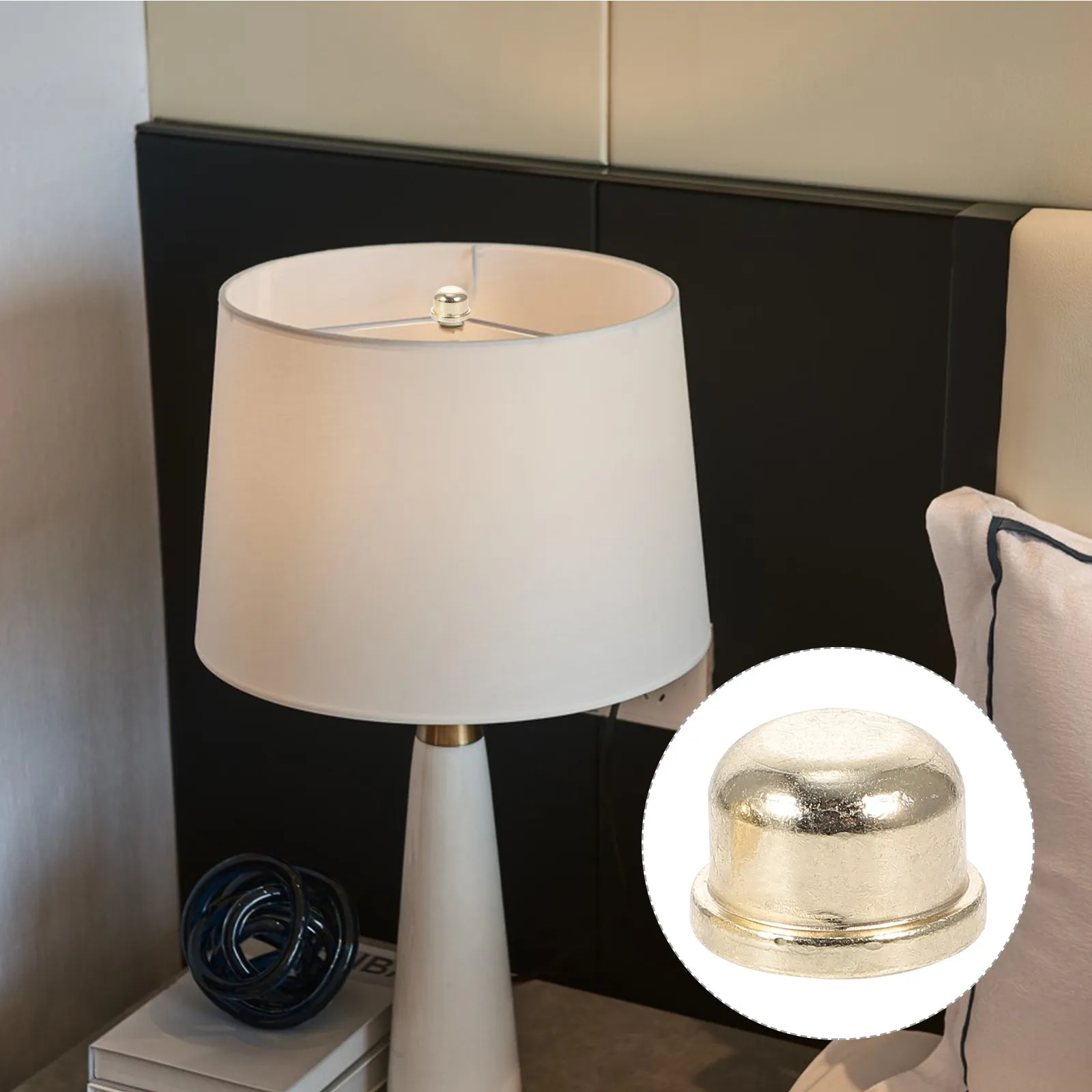 

8Pcs Solid Lamp Finials Caps Tapped Fine Craftsmanship Metal Light Screw Caps for Home Restaurant Coffee Shop Lamp Decoration