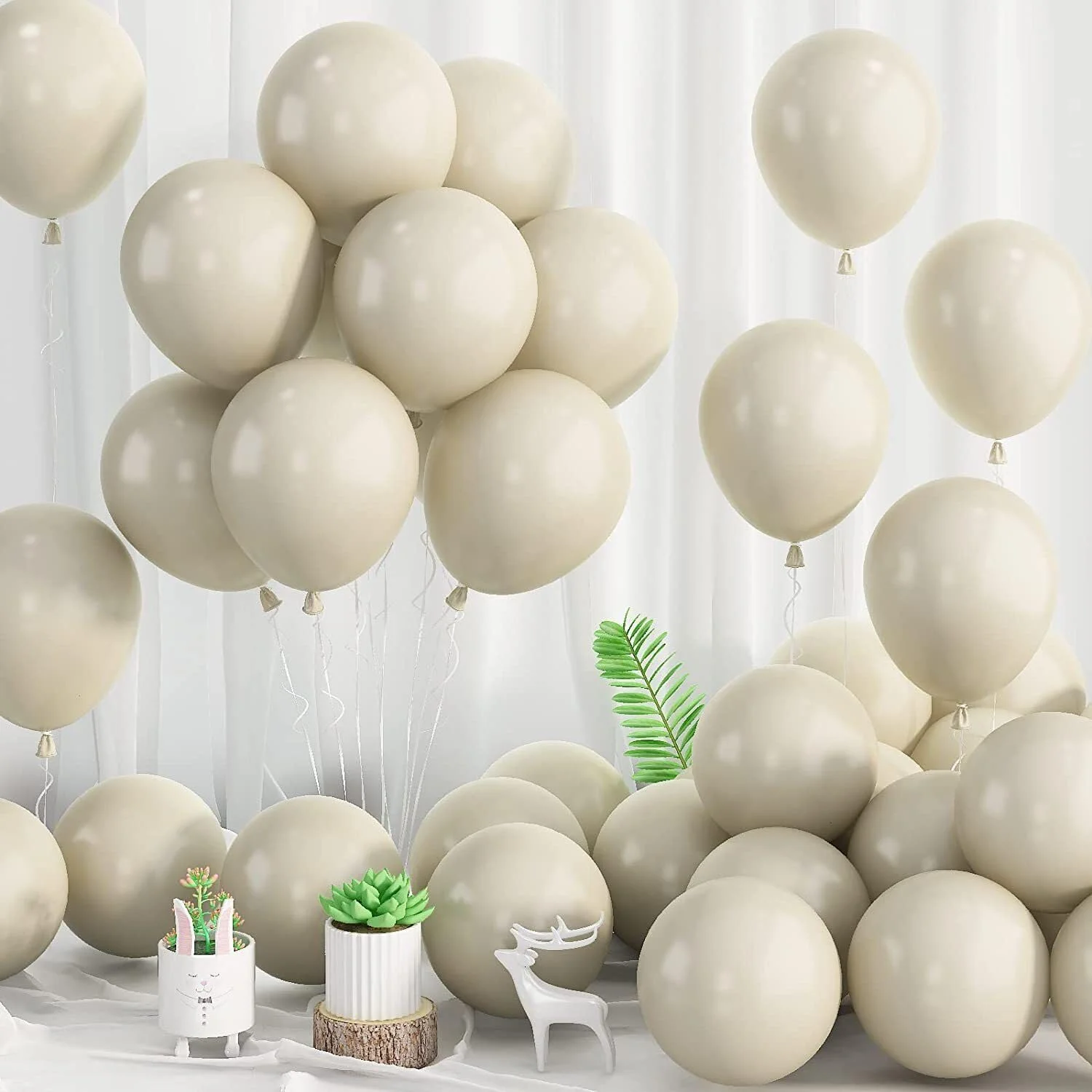 50/100pcs 12inch Sand White Latex Balloon Retro Sand White Balloons for Wedding Decoration Baby Shower Birthday Party Air Globos