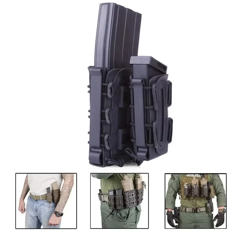 1pc Tactical Molle Magazine Pouch AR15 M4 AK47 7.62 5.56 Scorpion Fast Mag Holster Case Holder Gun Hunting Airsoft Accessories - view 6