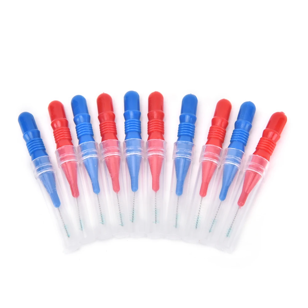 50개 실용적인 치실 헤드 위생 치과용 플라스틱 치간 칫솔 이쑤시개 핫 세일