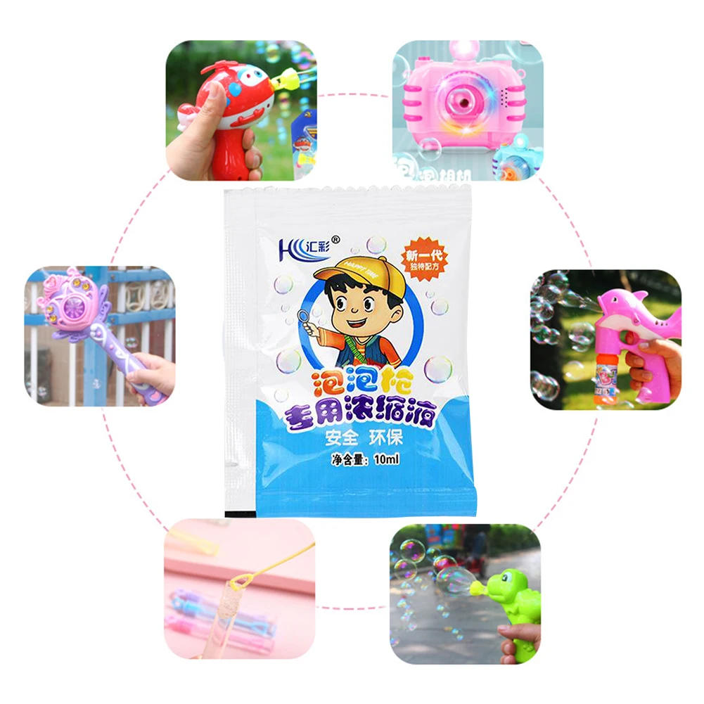 10/50/100pcs Concentrated Bubble Solution Non-toxic 10ml Bubble Solution Refill Safety Water Toys Accessory Bubble Gun Supplies