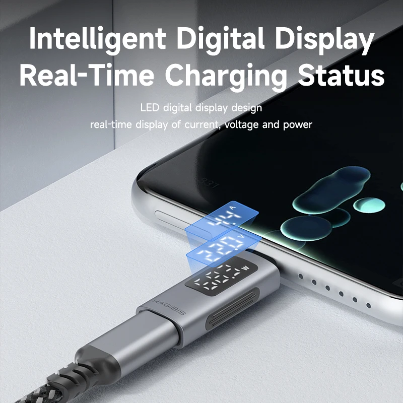 Hagibis LED Display 240W USB C Adapter Type C to USB C USB4 Connector 40Gbps 8K@60Hz for Thunderbolt 4/3 iPhone 15 Macbook Pro