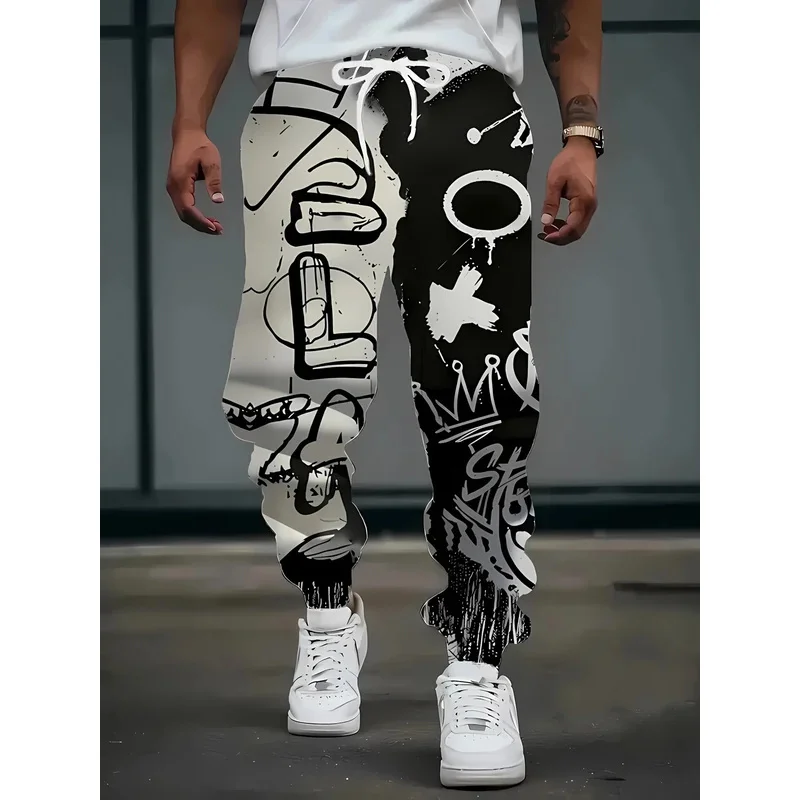 

Новые осенние мужские длинные брюки 2026, повседневные роликовые коньки, уличный комфорт и 3D буквенные узоры.