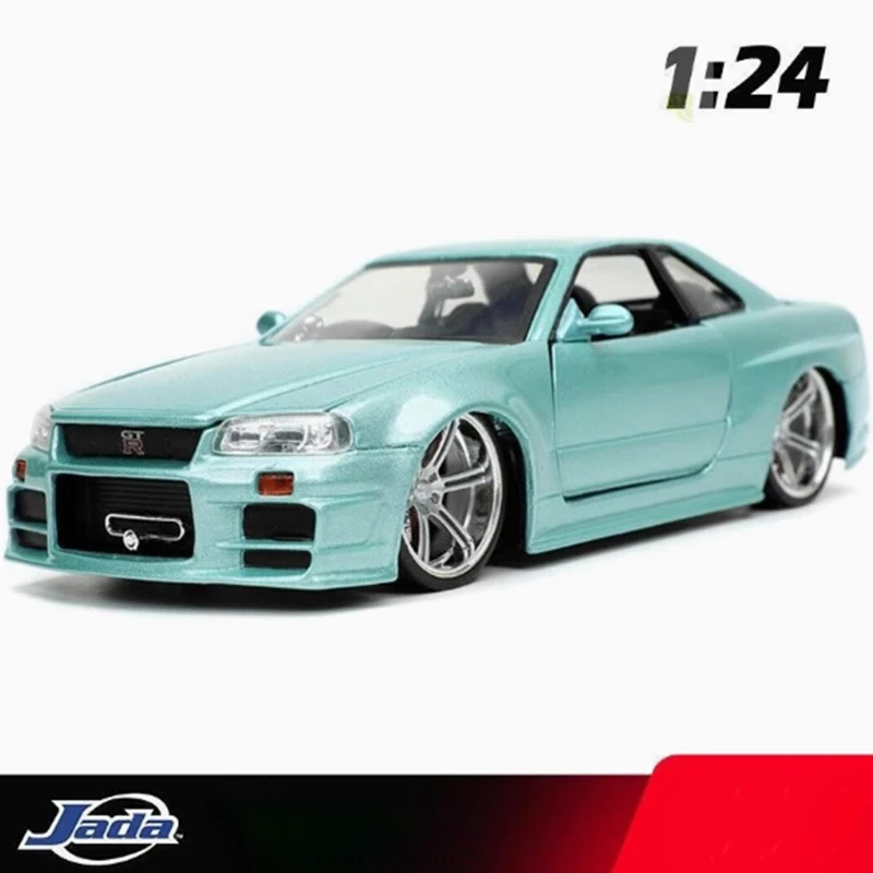 

Jada масштаб 1:24 GTR-R34 сплав имитация модели автомобиля статическая коллекция украшенные праздничные подарки игрушки сувенирный подарок