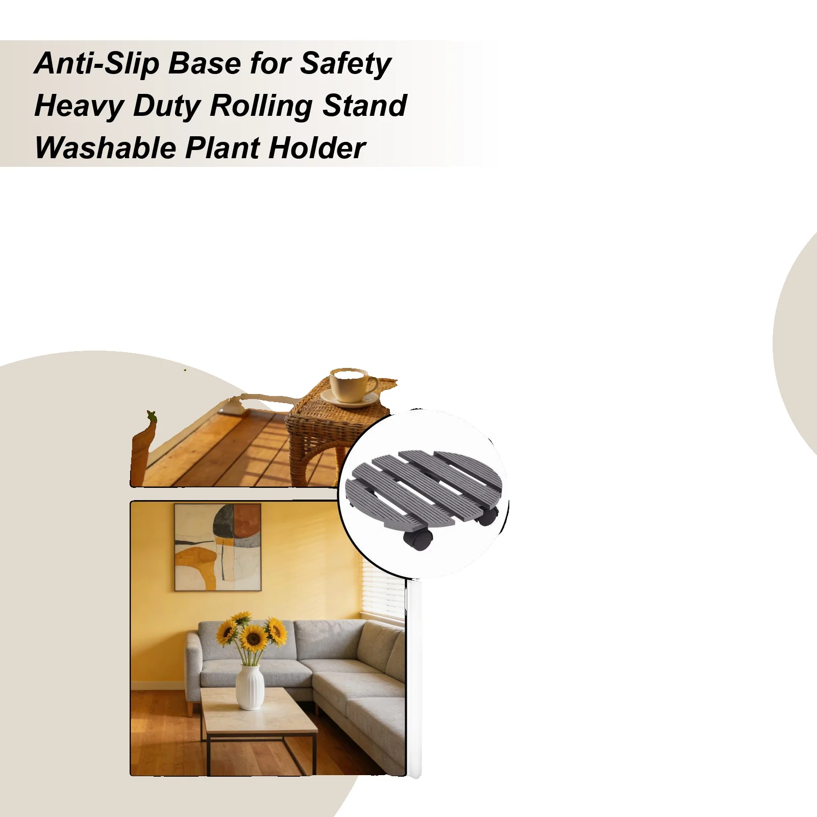 

Роликовые подставки для растений на колесах, водонепроницаемые, сверхпрочные, для цветочных горшков, большие передвижные поддоны для улицы, дома, патио, пола, веранды