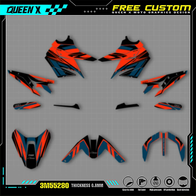 

Queen X MOTOR Motorcycle Graphics Background Decals Stickers Kits For KTM Duke 790 890 Adventure 2018-2021 001