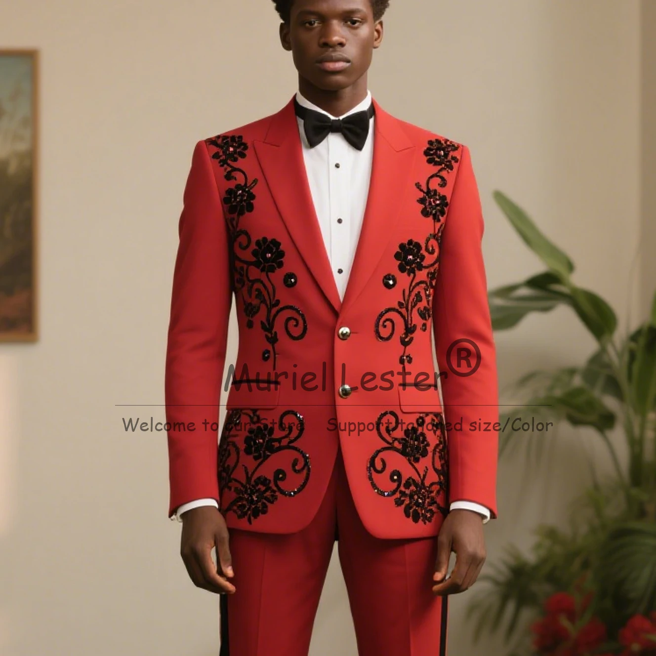 

Роскошные костюмы с кристаллами и бисером, мужские комплекты из 2 предметов, однобортные смокинги для жениха, индивидуальные мужские модные пиджаки для выпускного вечера, костюм для мужчин