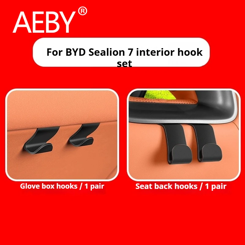 

AEBY For BYD Sealion 7 2024 Car Headrest Hook Heavy Duty Sticky Hanger, Strong Adhesive Car Interior Accessories Organizer
