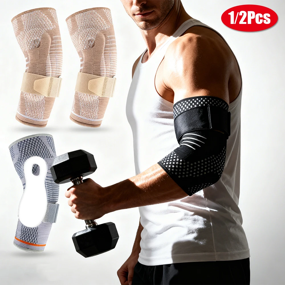 

1/2Pcs Elbow Brace Support Compression Sleeve with Gel Pad for Tennis Golfer's,Arthritis,Tendonitis Pain Relief & Muscle Strain