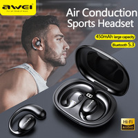 Awei T80 Earhook Air Conduction Bluetooth Earphones V5.3 Wireless Headphones with Mic Earbuds Sports Headset Gamer 450mah