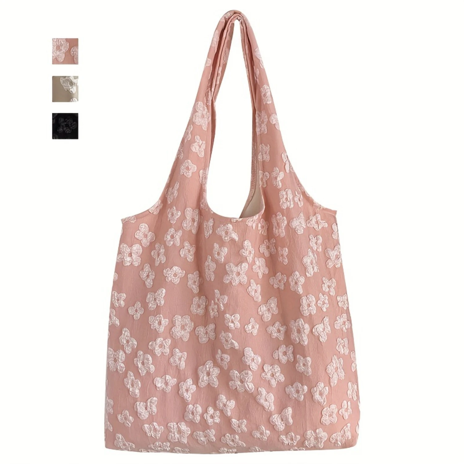 Sweet Flower Pattern Shoulder Bag, Classic All-Match Shopping Bag, Elegant Daily Use Bag for Women