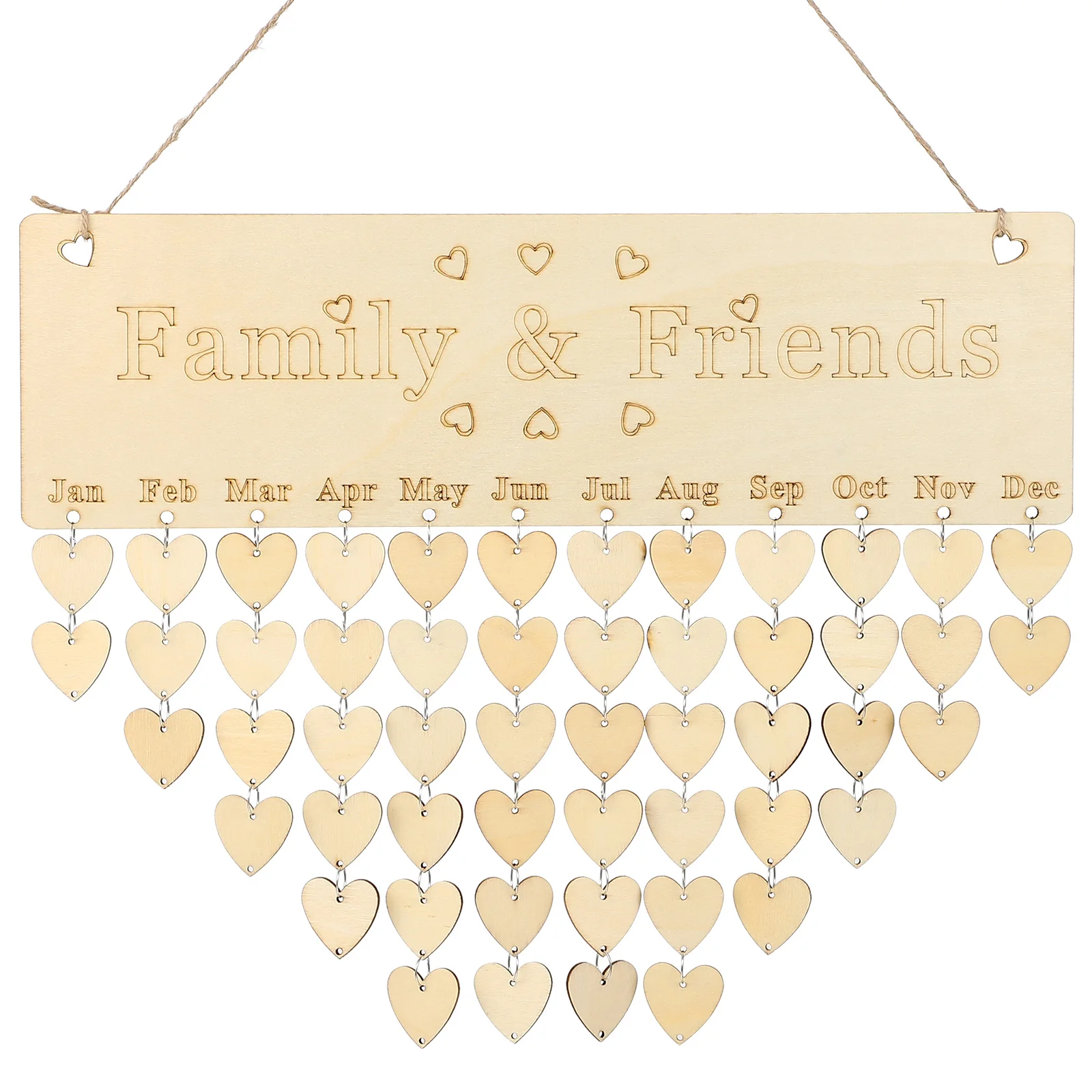 

Decoration Wooden Calendar Board Family Planner Wall Woodencalendar Hanging Birthday Plaque Household Reminder Large