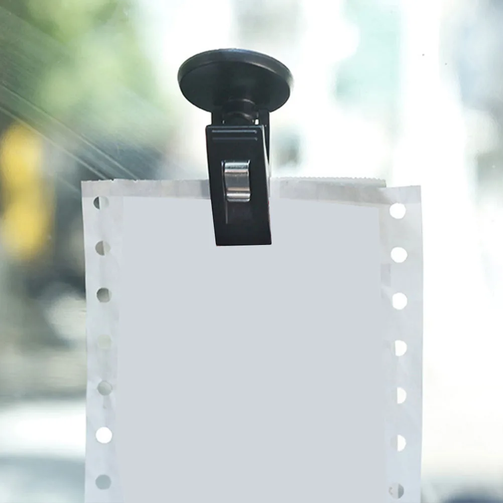 

4pcs Car Ticket Holder Black PVC Dashboard Parking Sign Hanger Photo Card Organizer Vehicle Document Clamp Windshield Accessory