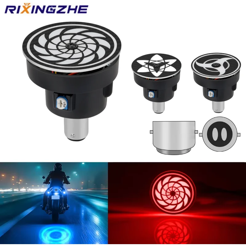 

Motorcycle Brake Light Hokage Wheel Eyes Rotating Rainbow Flashing Tail Light Auxiliary Bulb Anime Thememodification Accessories