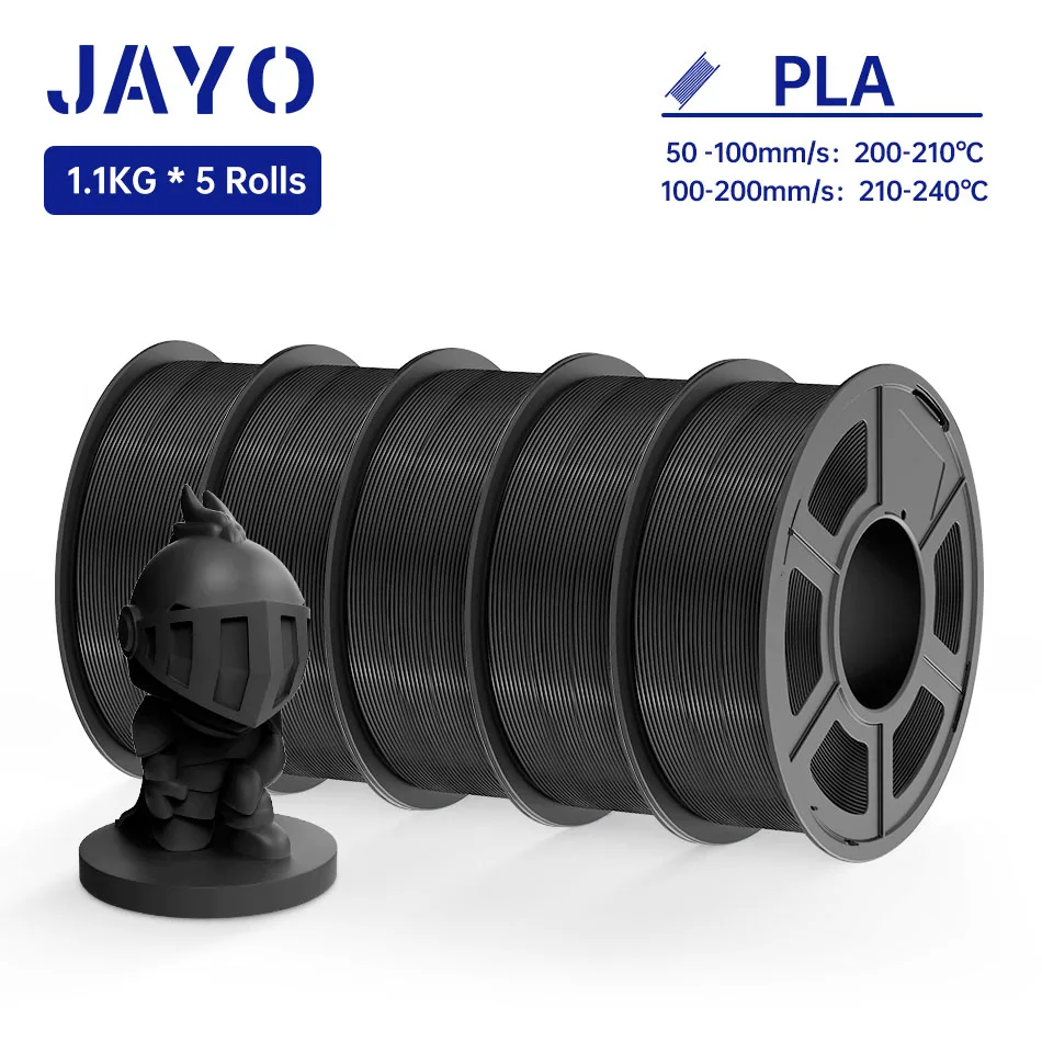 Jayo Petg/Zijde/Pla Plus/Abs/Pla Filament 3D Printer 1.75Mm 5Rolls/Set voor Fdm Afdrukken Diy Gift Plastic Voor 3D Pen Filament
