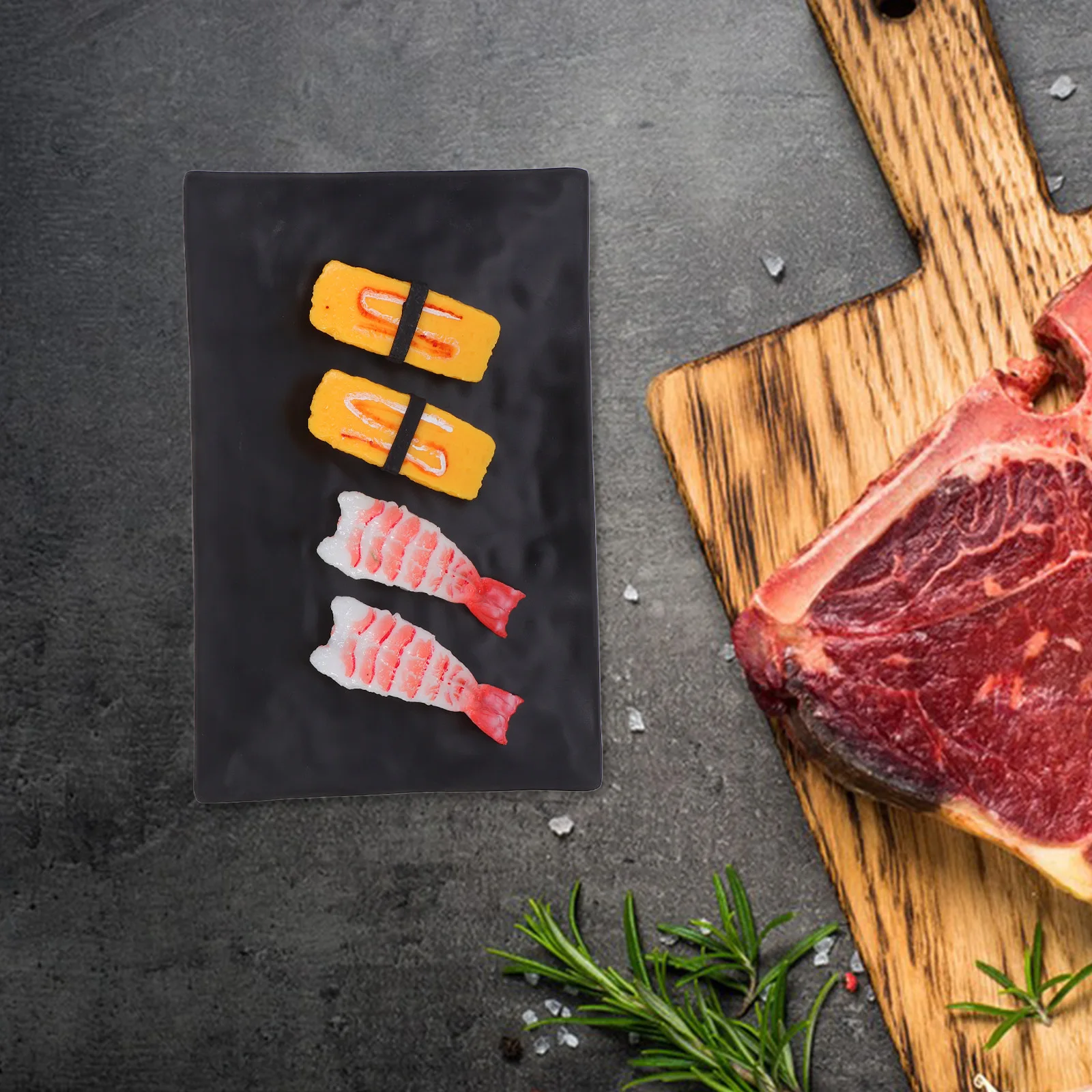 

3 Pcs Sushi Plate Set Kit Plates Rectangular Snack Serving Japanese Rectangle Dish Tray