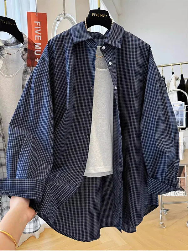 

Мужская рубашка в клетку больших размеров (до 300 фунтов), свободного кроя, с длинным рукавом, повседневная, весна-осень, новинка, комфортная, дышащая, из хлопка.