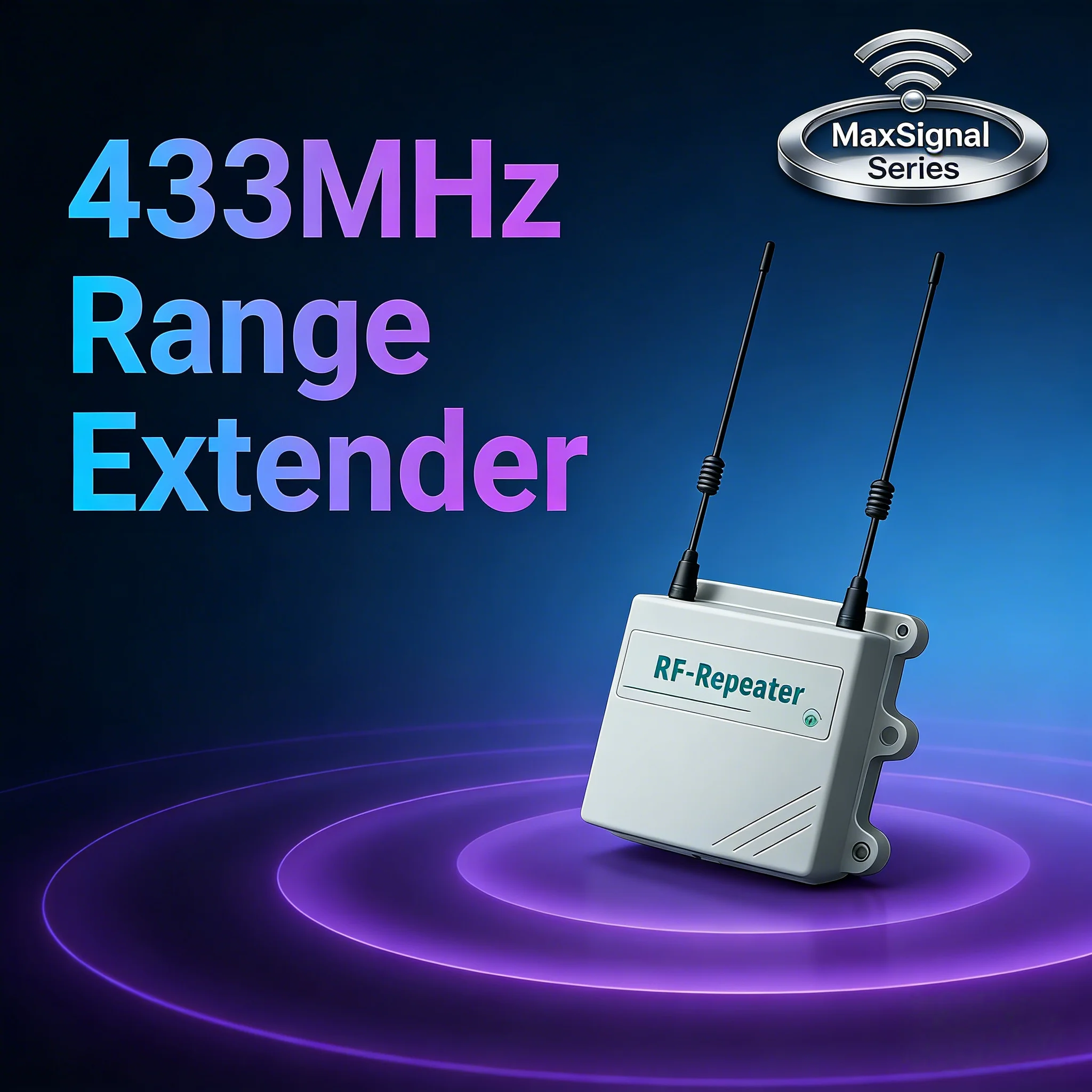 12V DC 433MHz Wireless Repeater, Dual Antennas EU/US Plug Options, Stable Transmission For Alarm Sensors
