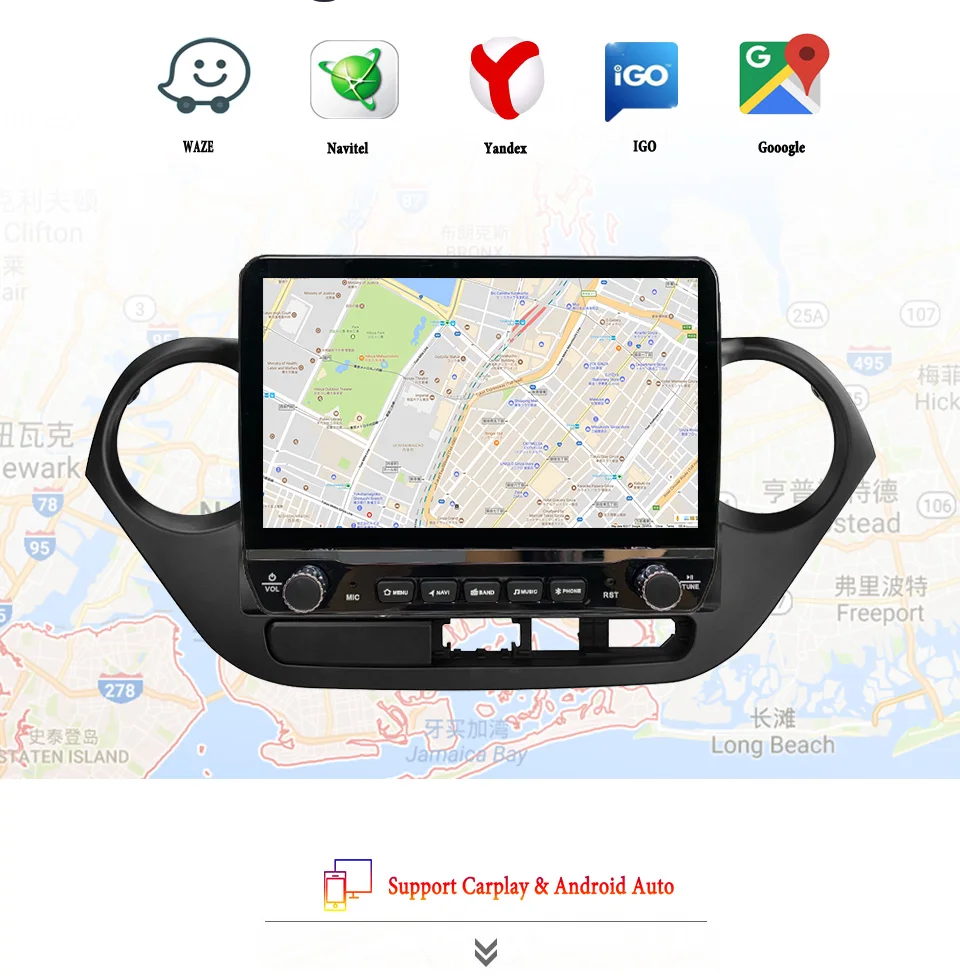 10’’ Car Autoradio AM FM Video Stereo Tape DVD Cassette For Hyundai i10 2013 - 2016 GPS Navi Car intelligent systems Carplay