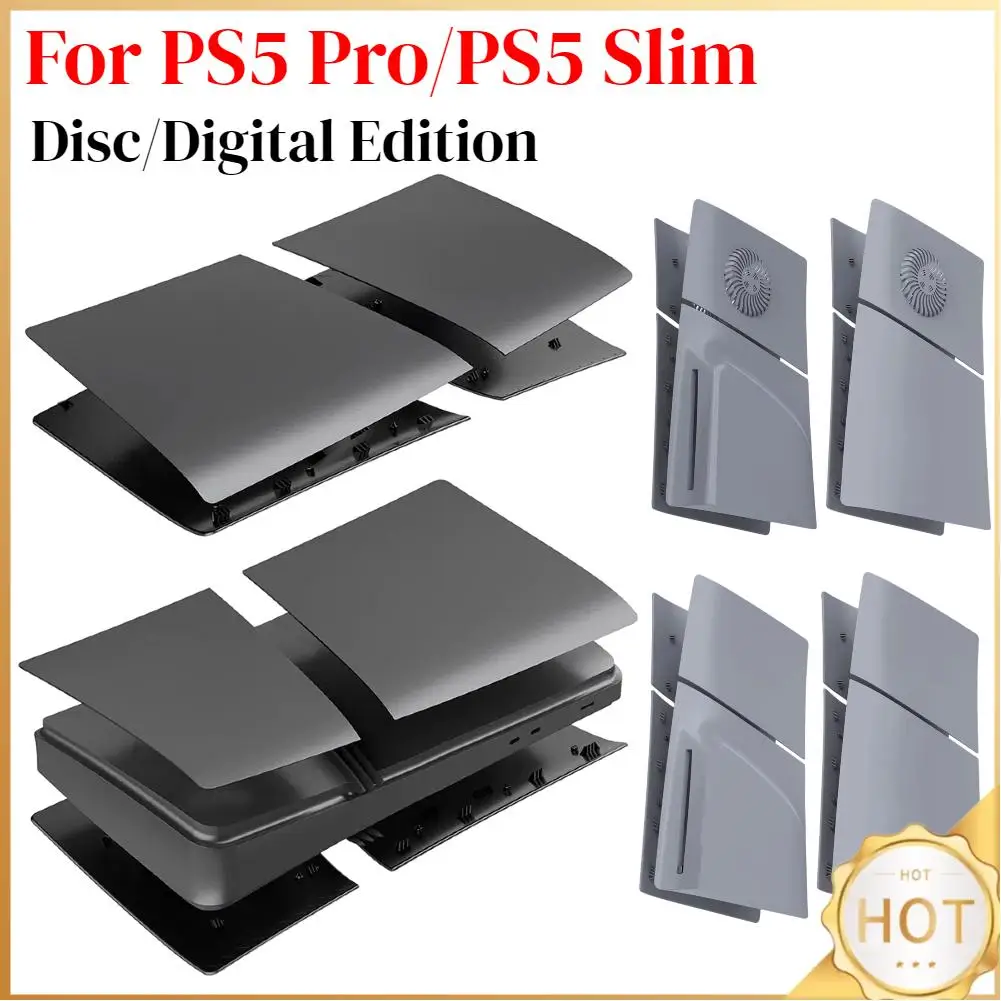 Coque rigide anti-rayures en ABS pour PS5 Slim Pro, plaque frontale, couvercle de console, peau anti-poussière, disque numérique