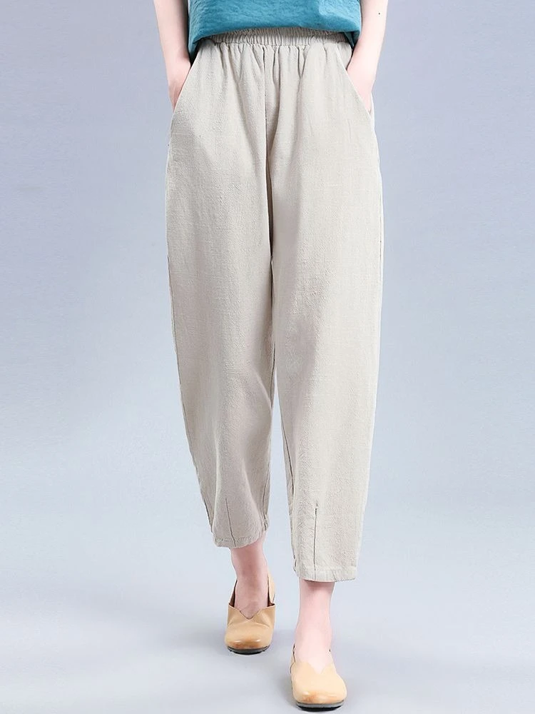 Pantaloni corti neri Pantaloni femminili Plus Seta di ghiaccio di grandi dimensioni con tasche Pantaloni da donna in cotone Estetica elastica anni '90 Originale G Xxl