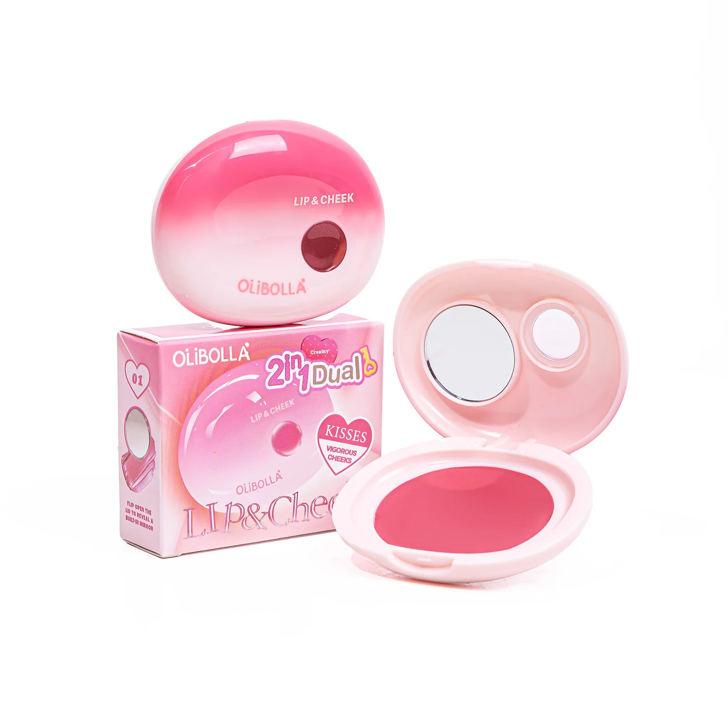 Taufrischer Rouge-Lippenbalsam, 2-in-1-Creme für Lippen & Wangen, sanfte, aufbaubare Farbe mit glänzendem Finish, leicht zu verblendender Make-up-Stift