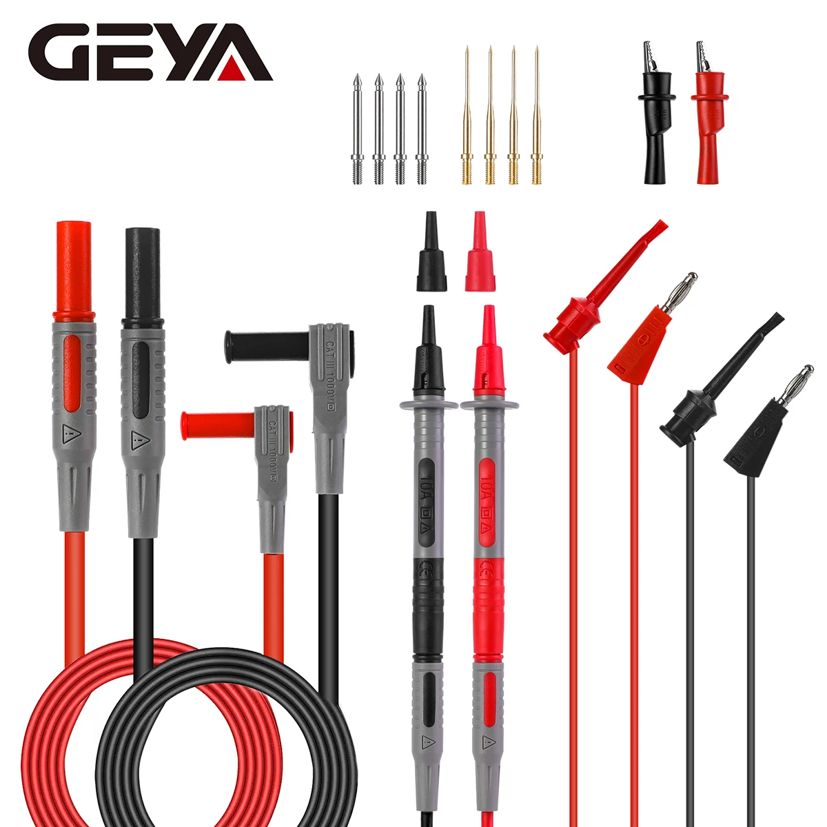 

18pcs Multimeter Test Leads Kit with Replaceable Needles Alligator Clips Banana Plug to test Hook Clips Wire Set Precision Set