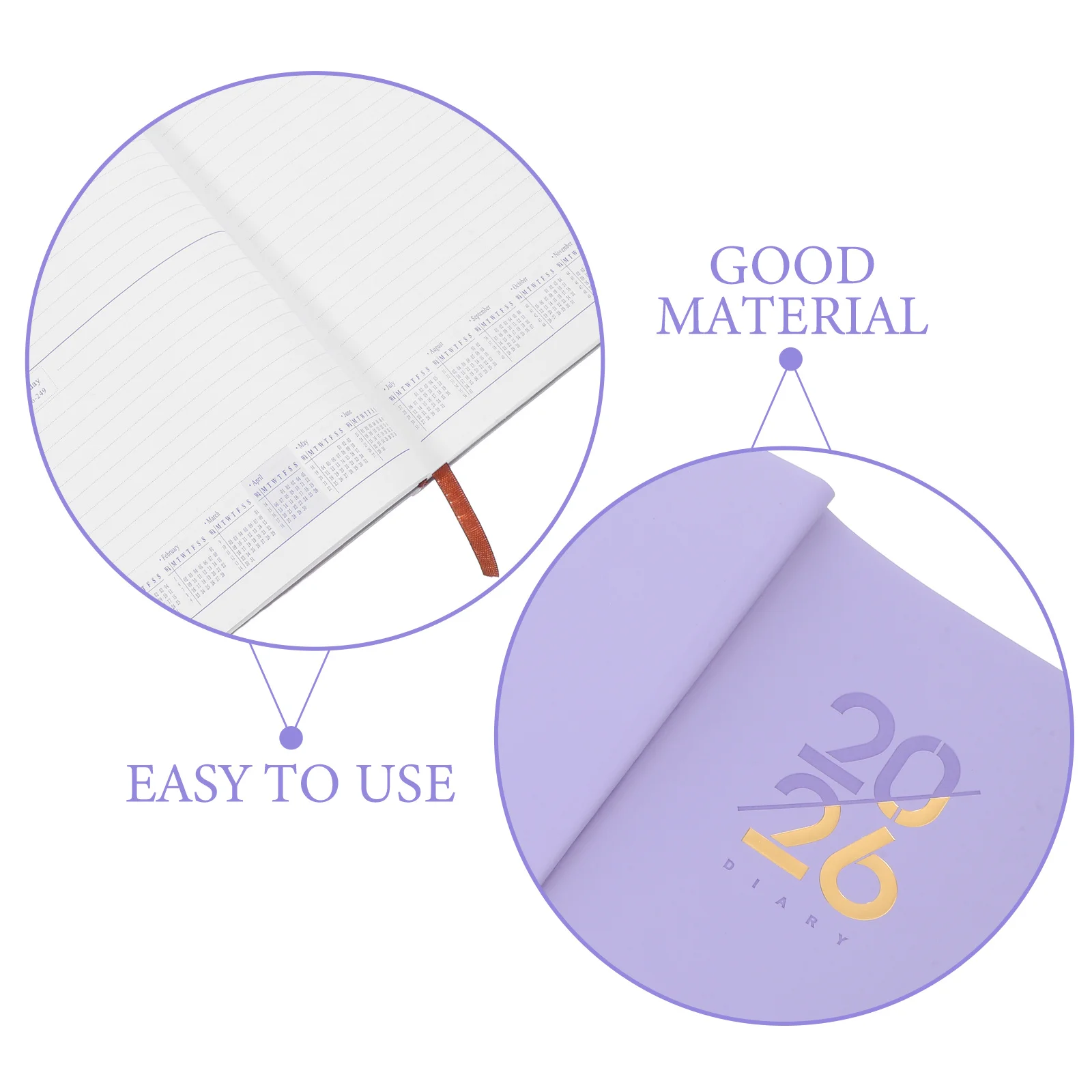 Planner Book 2026 English Daily Weekly Monthly Undated Calendar Notebook Smooth Writing Paper for School