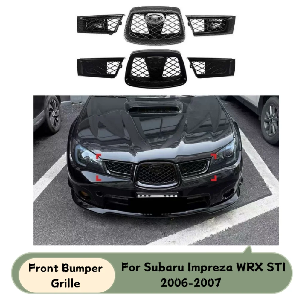 

Front Bumper Grille For Subaru Impreza WRX STI 9th Gen GD Chassis 2006 2007 Mesh Replacement Front Grill