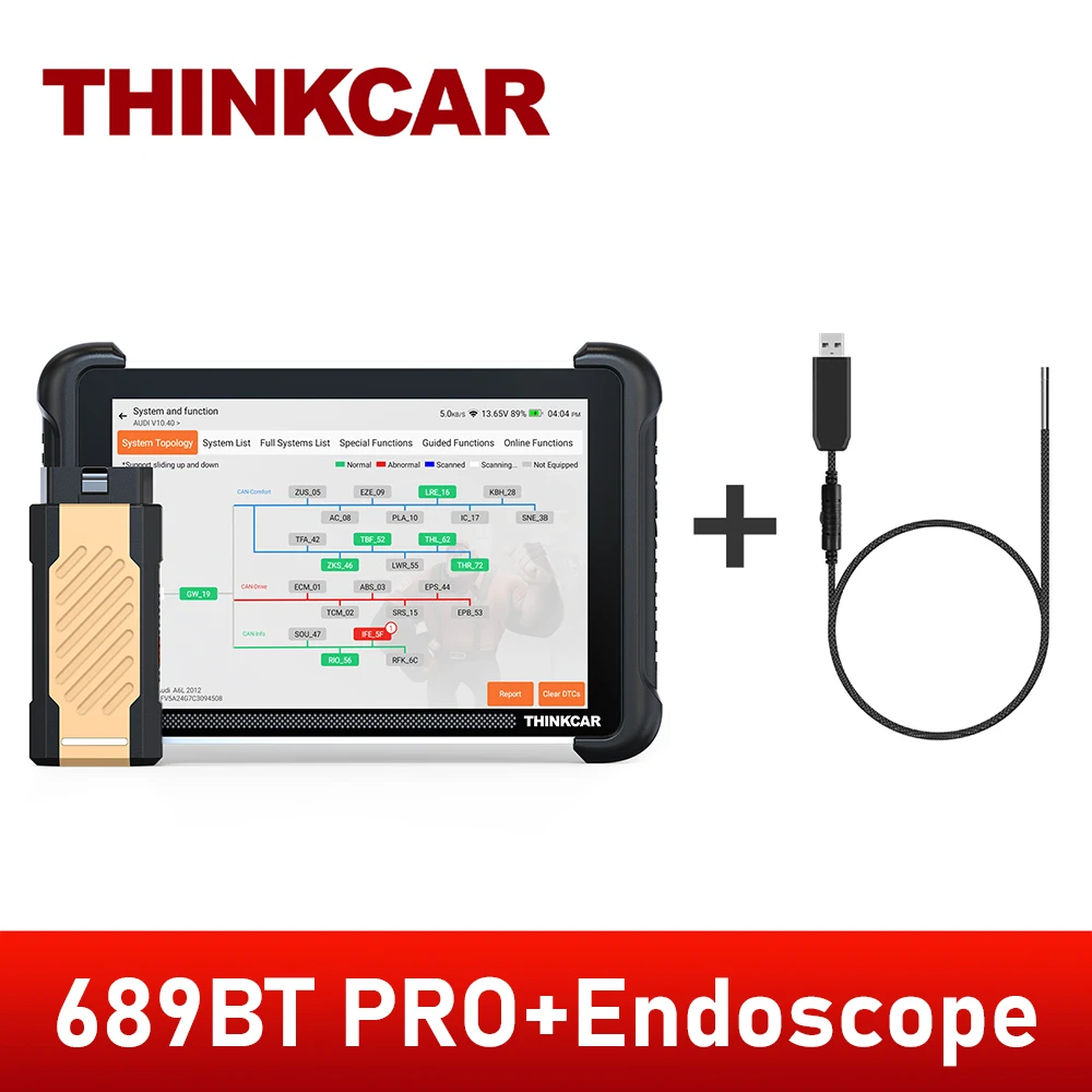 THINKCAR THINKSCAN 689BT PRO Auto OBD2 Scanner J2534 Pass-Thru Topologie Mapping 34 Reset Auto Diagnosetool CANFD Levenslang Gratis