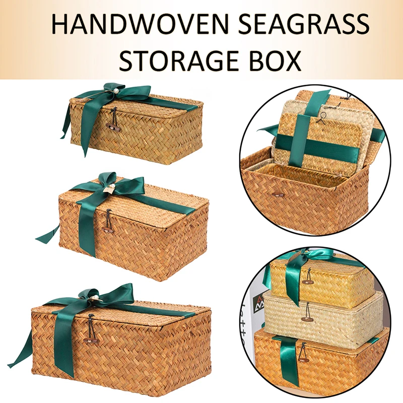 

Yellow Seaweed Storage Baskets Organizer Woven Seagrass Basket Kitchen Items Dog Toy Organizer Home Flowers Clothes Organization