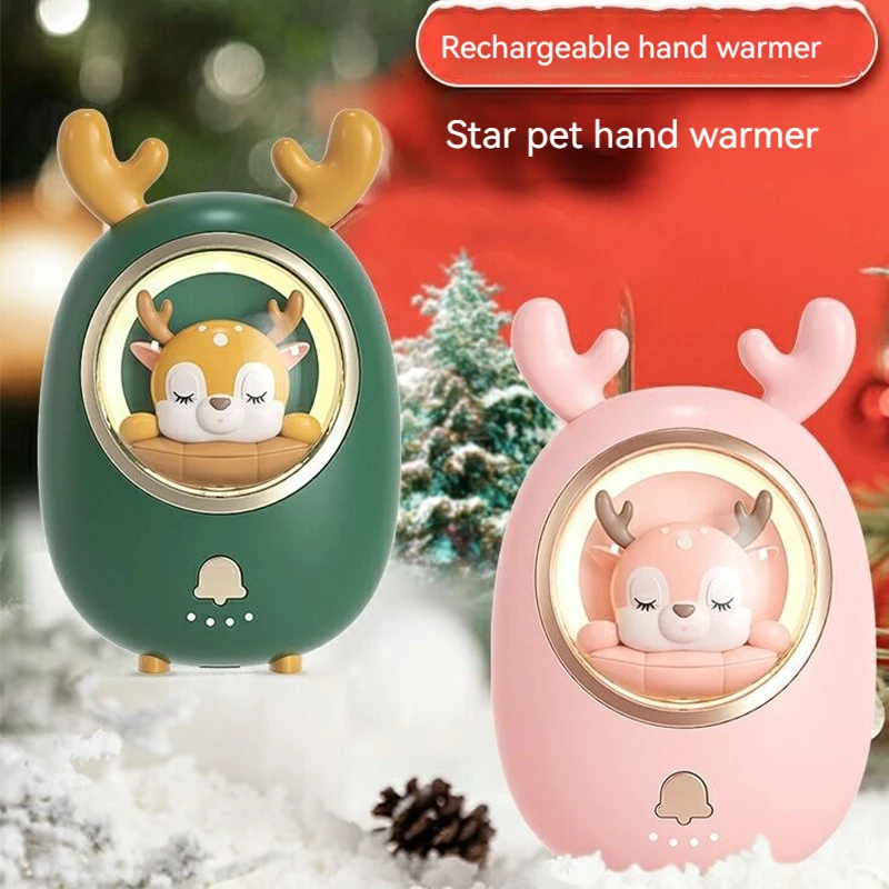 2025 Star Pet Warm Hand Treasure Portable USB Charging 2-in-1 Charging Treasure Winter Cute Pet Warm Hand Treasure Gifts to Girl