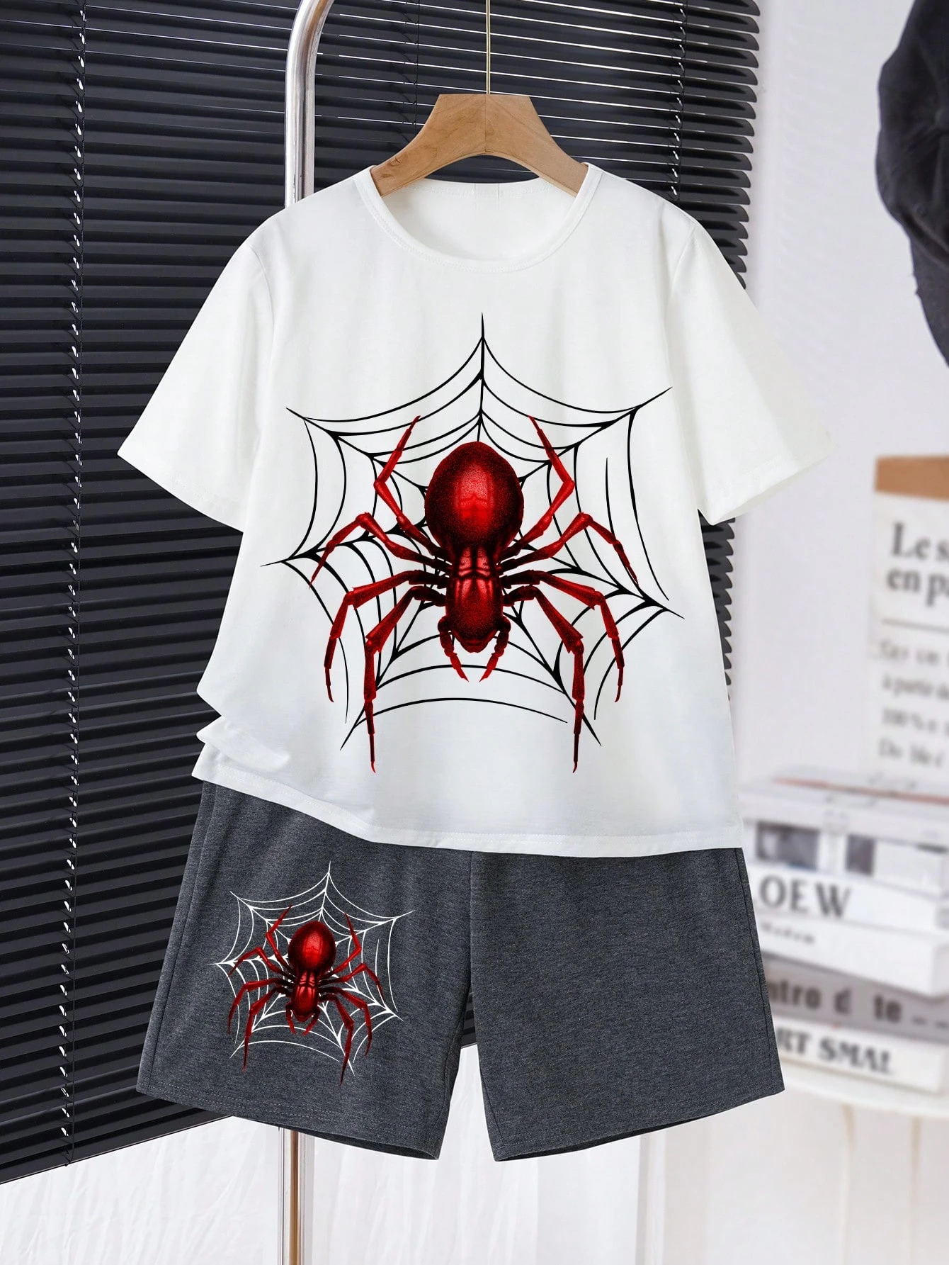 Tween Boy Casual And Simple Gaming Console Patterned Short Sleeve T-Shirt And Shorts Set, Suitable For Summer