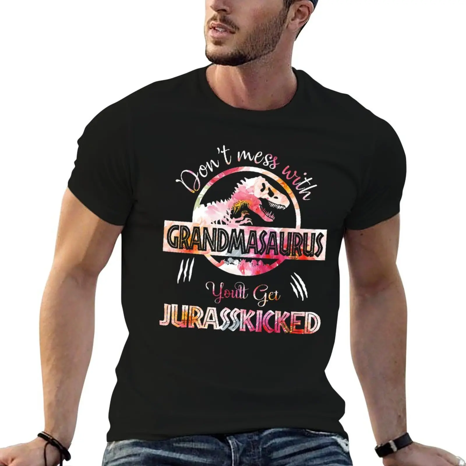 Dont Mess With Grandmasaurus Youll Get Jurasskicked Mothers Day T-Shirt Comfortable Daily Wear Tee