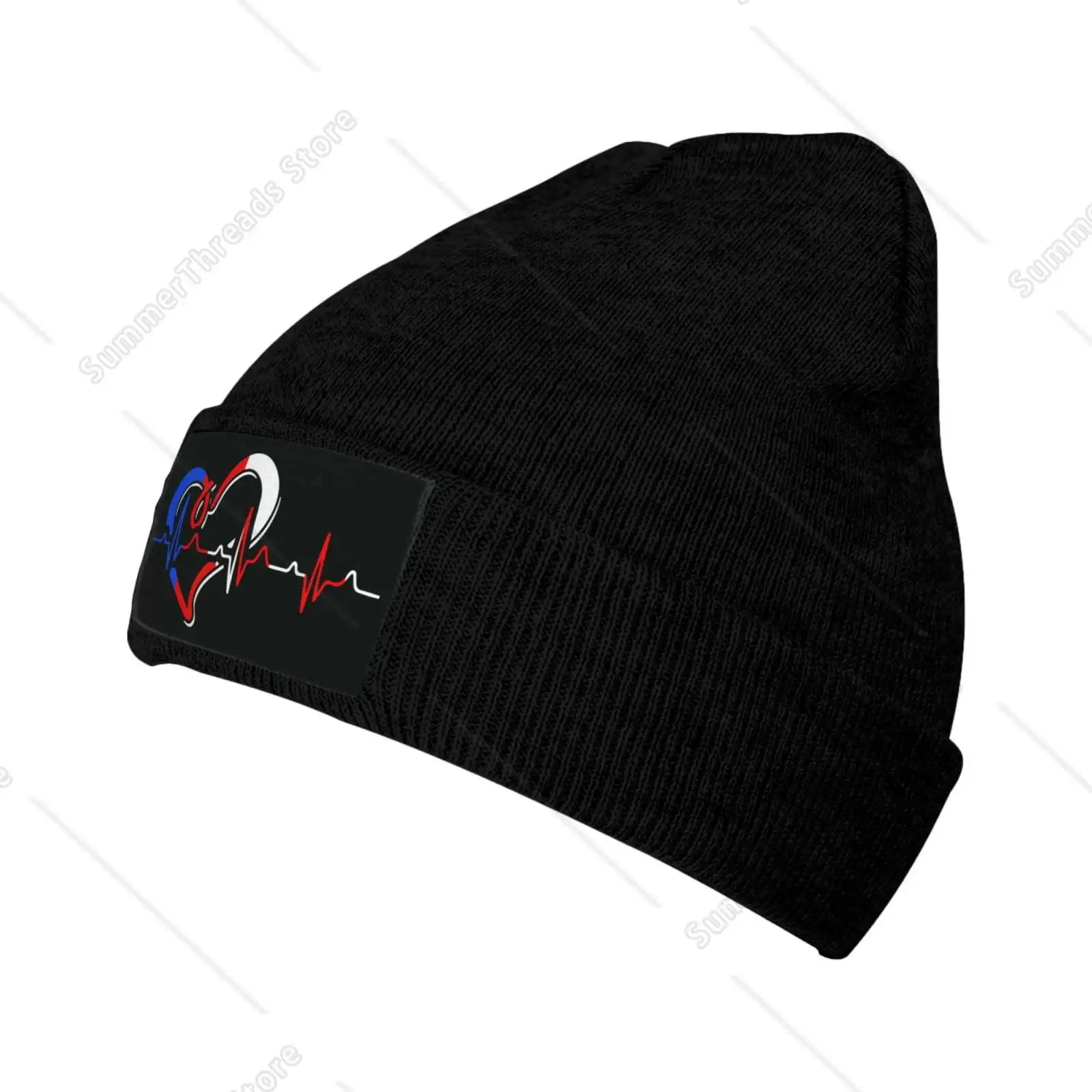 Puerto Rican Heartbeat Unisex Adult Knit Beanie For Men Women Warm Snug Hat Cap Knitted Hats