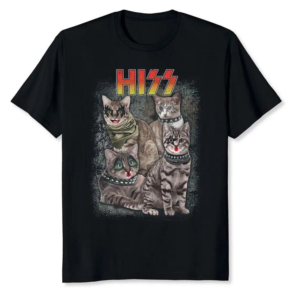 Hiss Funny Cat Lover T-Shirt High Quality 100%Cotton Short Sleeve