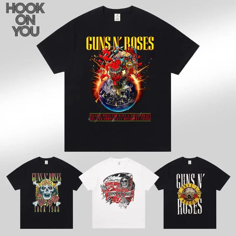 

Guns N Roses Guns Flowers Concert Same Slash Rock Guns N Roses Мужские футболки с короткими рукавами Мужская и женская одежда